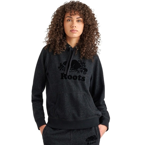 Roots Tops - Roots Canada Original Kanga Hoody - Black Pepper